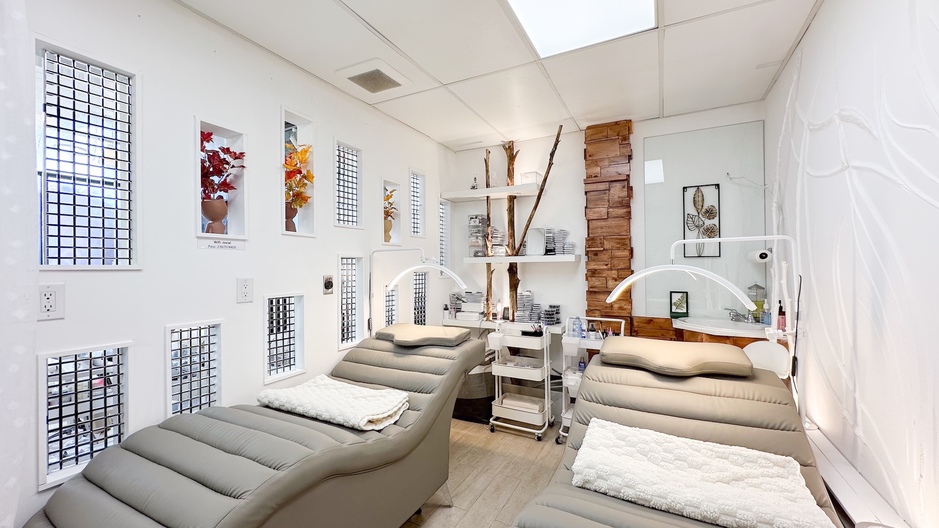 Private lash and beauty treatment room at Jovial Nail Beauty